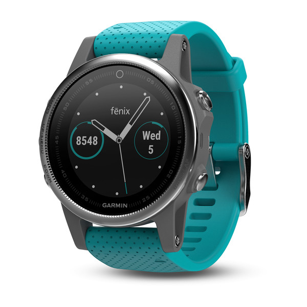 fenix® 5S Silver with Turquoise Band