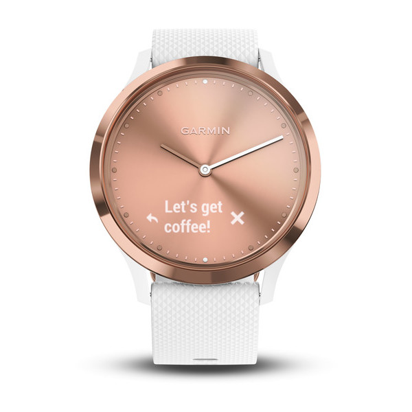 vivomove™ HR Rose Gold with White Silicone Band Small/Medium