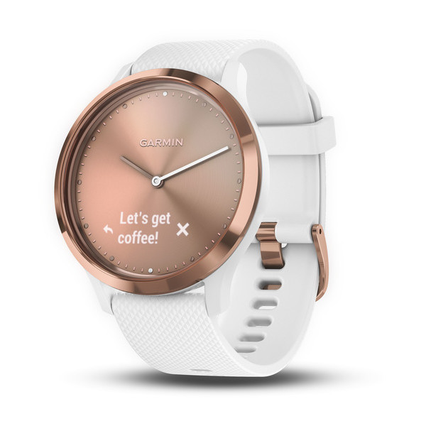 vivomove™ HR Rose Gold with White Silicone Band Small/Medium