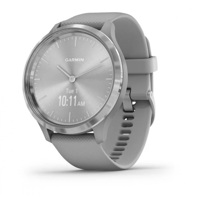 vivomove® 3 Silver Stainless Steel Bezel with Powder Gray Case and Silicone Band