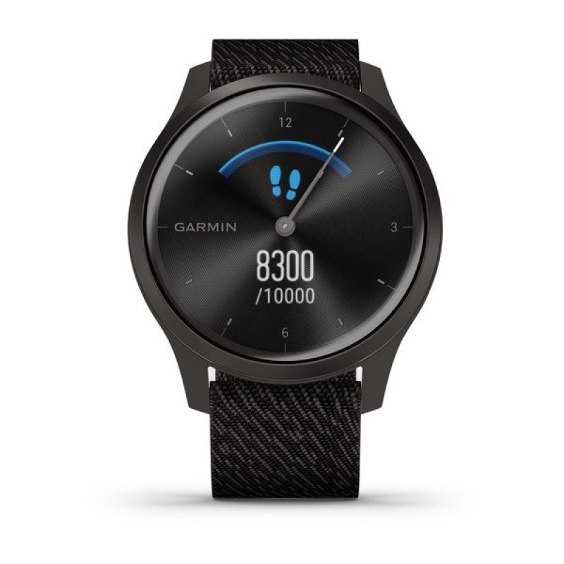 vivomove Style Graphite Aluminum Case with Black Pepper Woven Nylon Band