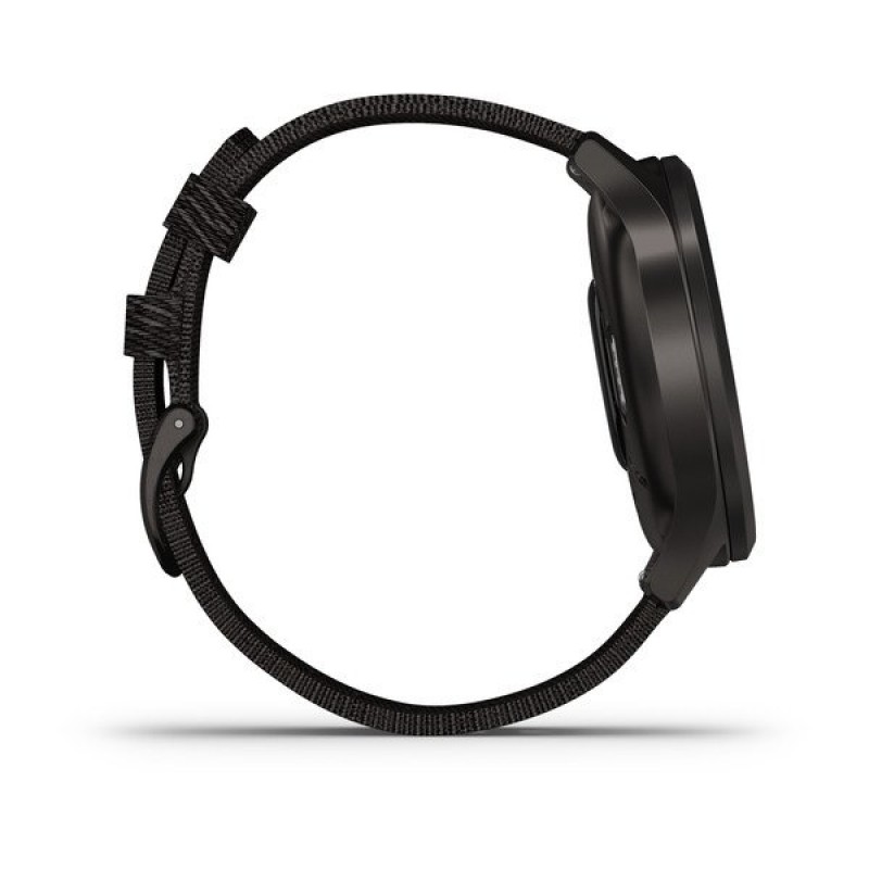 vivomove Style Graphite Aluminum Case with Black Pepper Woven Nylon Band