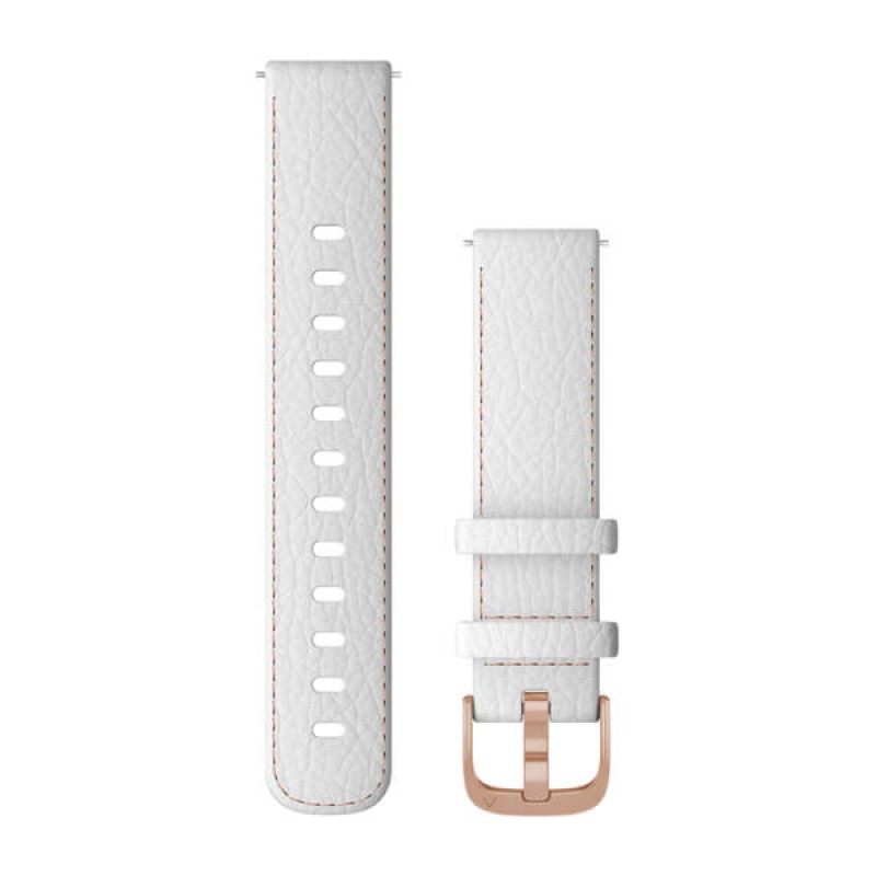 Quick Release Bands (18 mm) White Leather with Rose Gold Hardware