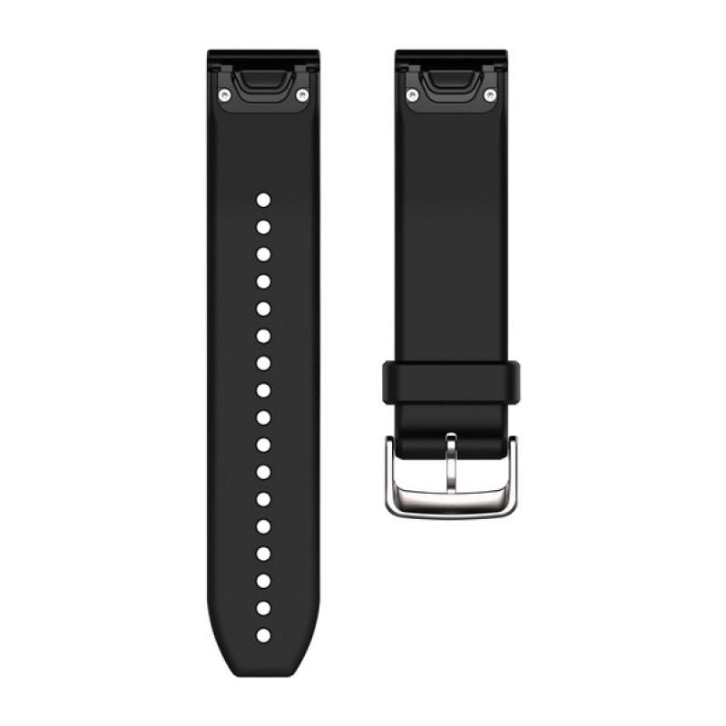 QuickFit 22 Watch Bands Black/Silver Silicone