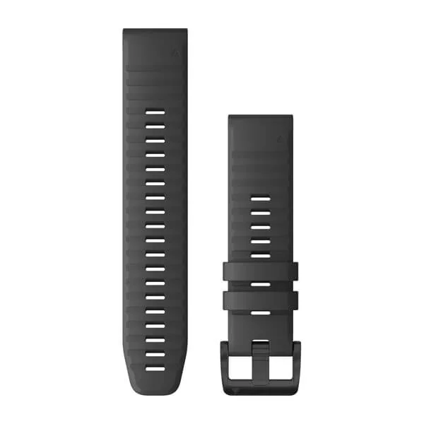 QuickFit® 22 Watch Bands Slate Gray Silicone with Black Hardware