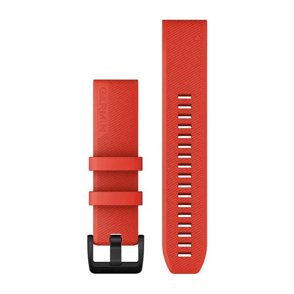 QuickFit® 22 Watch Bands Laser Red with Black Stainless Steel Hardware