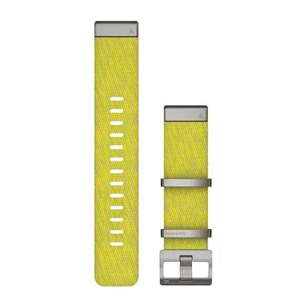 QuickFit® 22 Watch Straps Jacquard-weave Nylon Strap – Yellow/Green
