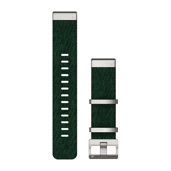 QuickFit® 22 Watch Straps Jacquard-weave Nylon Strap – Pine Green