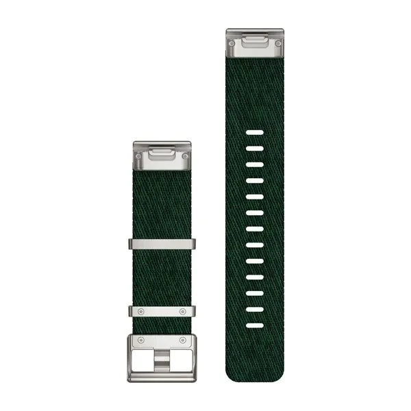 QuickFit® 22 Watch Straps Jacquard-weave Nylon Strap – Pine Green