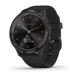 vivomove® 3 Slate Stainless Steel Bezel with Black Case and Silicone Band