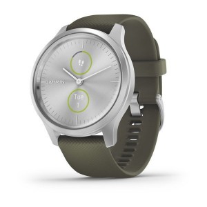 Vivomove Style Silver Aluminum Case with Moss Silicone Band