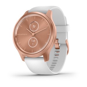 vivomove® Style Rose Gold Aluminum Case with White Silicone Band