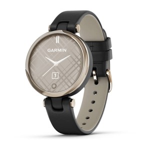 Lily™ Cream Gold Bezel with Black Case and Italian Leather Band