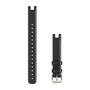 Lily™ Bands (14 mm) Black Italian Leather with Cream Gold Hardware (Large)