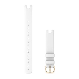 Lily™ Bands (14 mm) White Italian Leather with Cream Gold Hardware (Large)