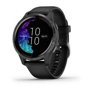 Venu Slate Stainless Steel Bezel with Black Case and Silicone Band