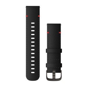 Quick Release Bands (22 mm) Black Leather with Slate Hardware