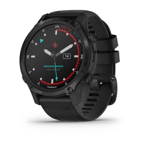 Descent™ Mk2S Carbon Gray DLC with Black Silicone Band