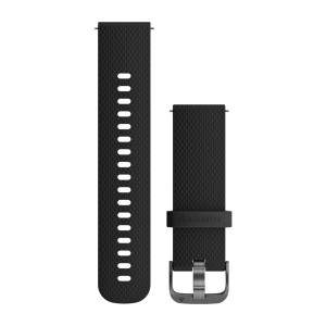 Quick Release Bands (20 mm) Black Silicone Band with Slate Hardware