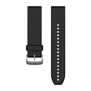QuickFit 22 Watch Bands Black/Silver Silicone